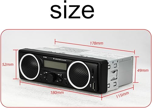 Miniatura 8 de Estéreo Bluetooth estéreo para automóvil de un solo DIN, 12 V-24 V, radio de coche con dos altavoces integrados, reproductor multimedia de audio FM