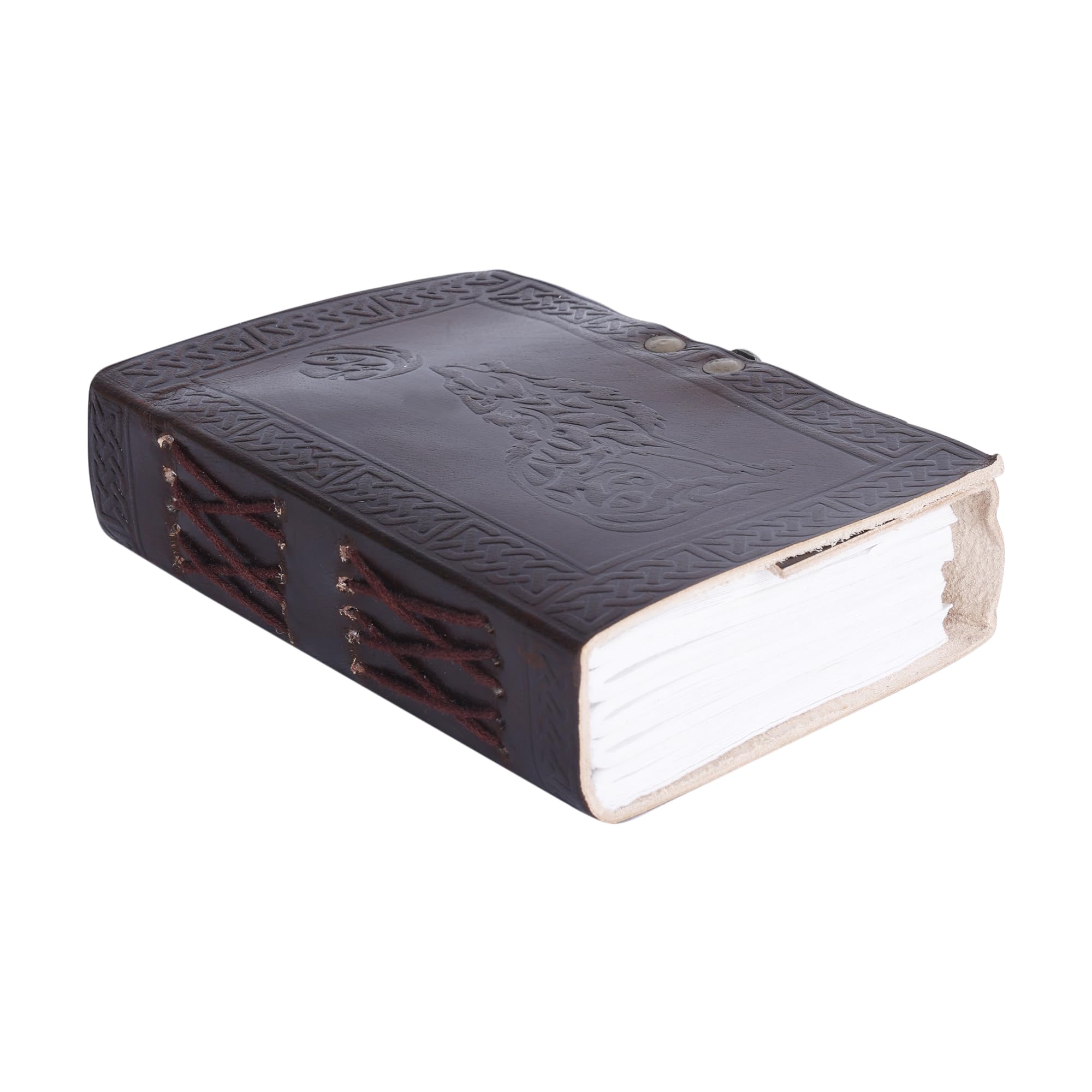 OVERDOSE Wolf Design Miniature Diary, Handcrafted Journal for Students College, Office Notebook, Sketchbook for Men And Women