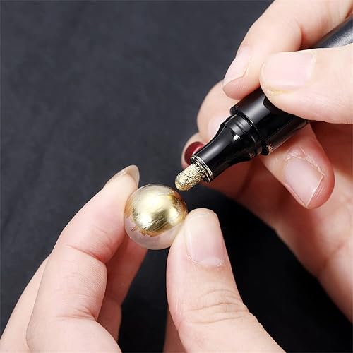 Miniatura 5 de AGCFABS 1 bolígrafo de metal cromado, plateado, dorado, cobre, reflectante, líquido, pintura permanente, resina epoxi, acabado cromado, bolígrafo