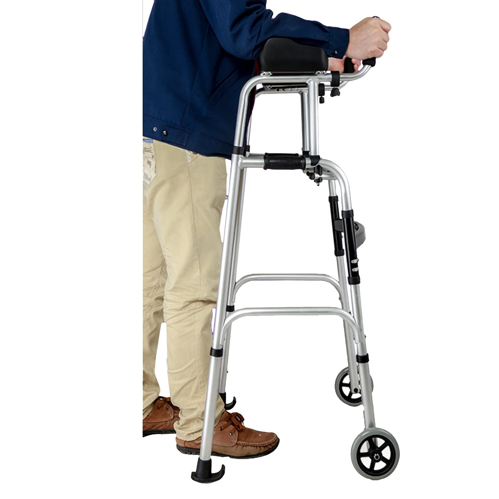 Buy shelf Seniors Stand Upright Walker with Forearm Support, Foldable Medical Walking Aids for