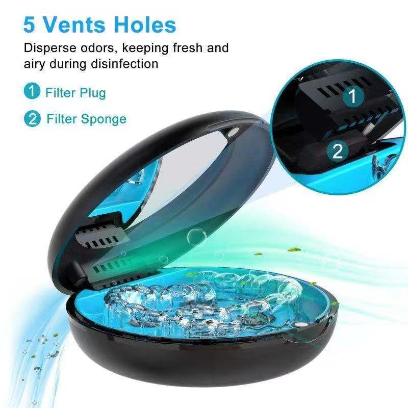 Miniatura 4 de Estuche desinfectante UV portátil, limpiador de retención de 360 con luz UVC, estuche compacto de limpieza de viaje