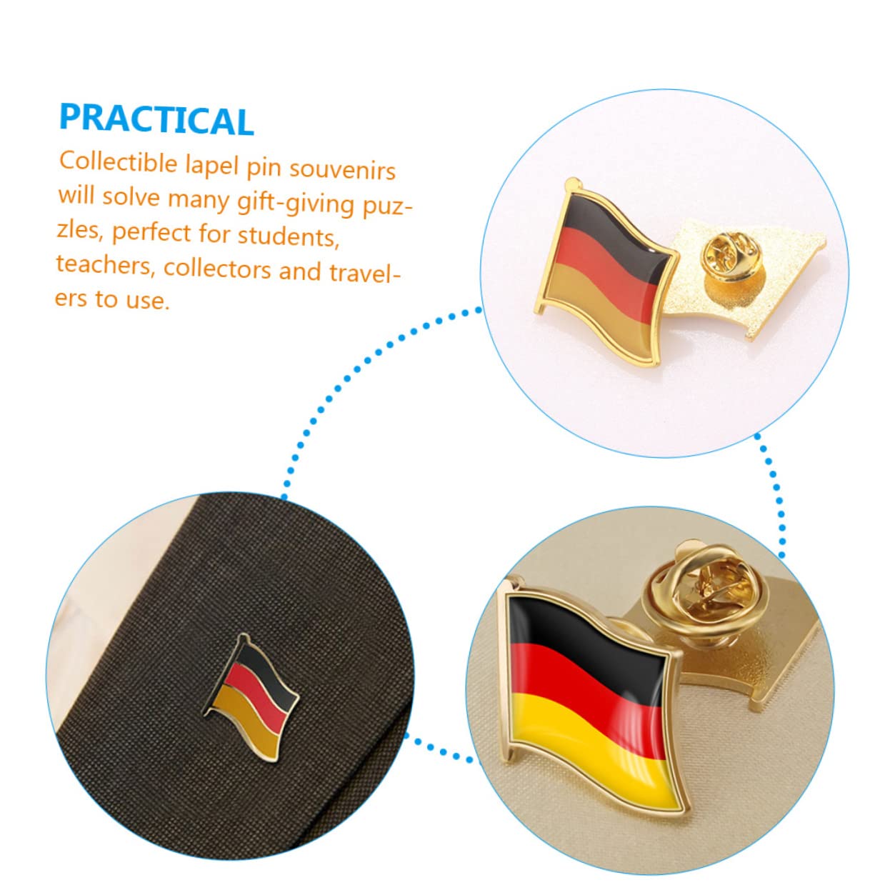 SHERCHPRY Deutschland Flagge Brosche Anstecknadel Ästhetische Dekorative Brosche Anstecknadel Herren Anstecknadel Flaggennadel Kleidung Brosche Kleidung Anstecker Brosche Anstecknadel Clip