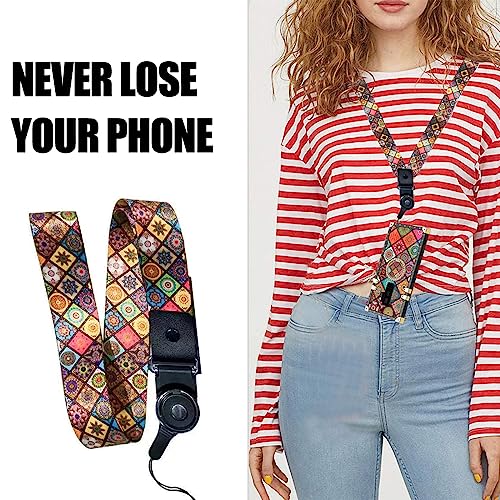 Image of for Samsung Galaxy S9 Plus Phone Case with Ring Stand & Lanyard Girls Women Bohemian Psychedelic Colorful Retro Boho Mandala Shockproof Protective Cover