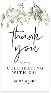 Andaz Press 100-Pack Personalized Thank You Wedding Favor Tags with Bake...