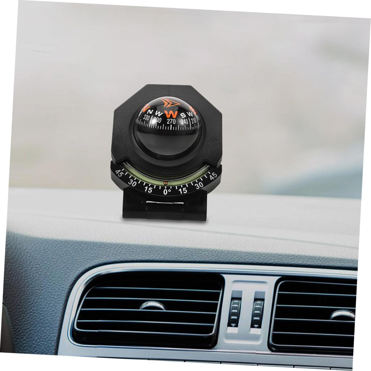 2pcs Vehicle Dashboard Compass with Inclinometer High-Precision Foldable Car Mount Compass Ball for Auto Navigation and Outdoor Driving
