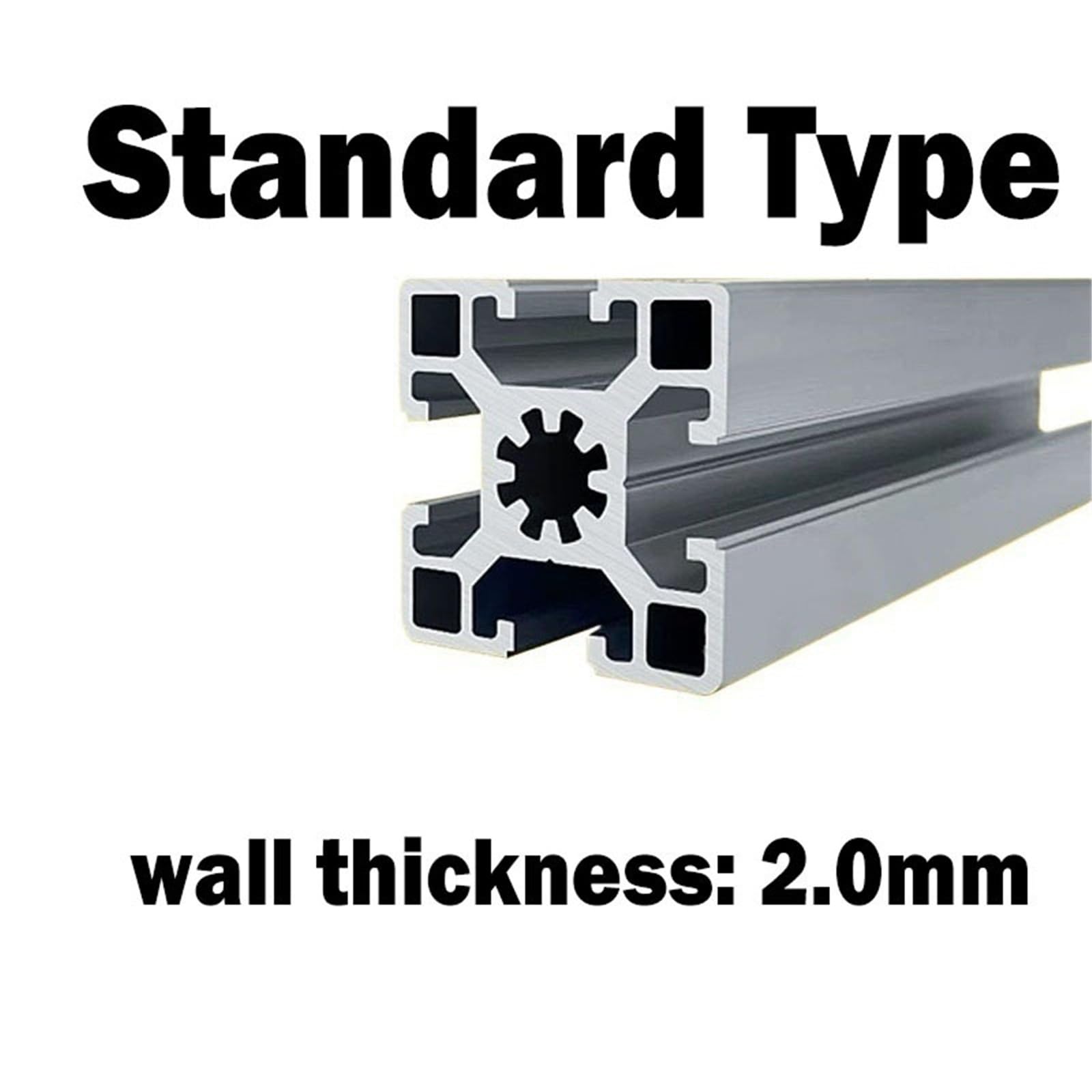GTPBAO Perfil de aluminio 4545 de 1 metro, tubo cuadrado de 45 x 45 mm, extrusión lineal estándar europea for estructura de equipos. Carril extruido