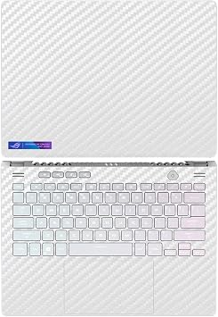 SopiGuard Sticker Skin for 2022 ASUS Zephyrus G14 Vinyl Wrap Include Top, and Keyboard Panels Carbon White