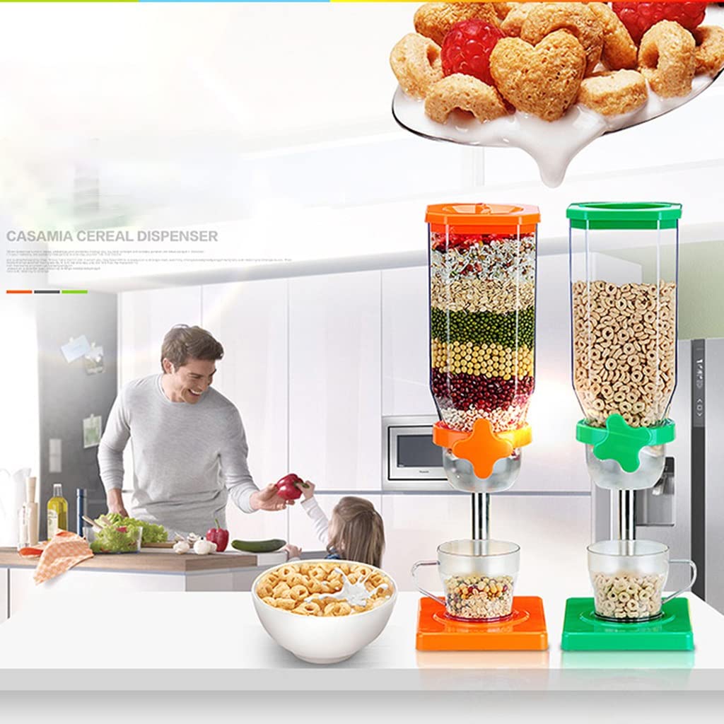 2 l dozownik do musli, blat roboczy, pojemnik na zapasy kuchenne, organizer na musli, orzechy, słodycze, ryż, suszoną fasolę, karmę dla zwierząt, ziarna kawy (kolor: zielony, rozmiar: 2 l)