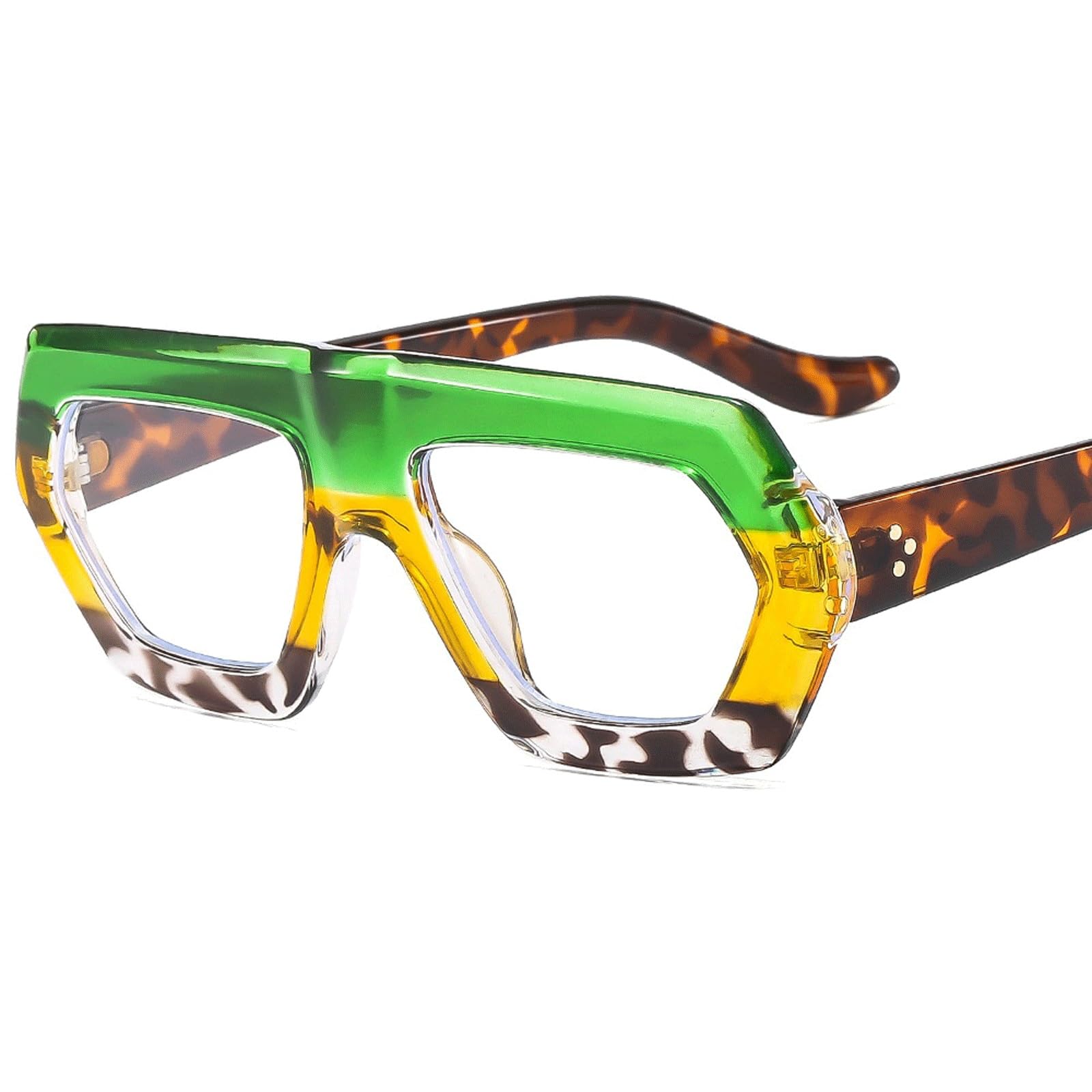 KLJUddGY Full Rim Eyewear Frames Non Prescription Eyeglasses Spectacles for Computer Anti-Blue Light Glasses Reading Glasses Unisex(Gr�n)