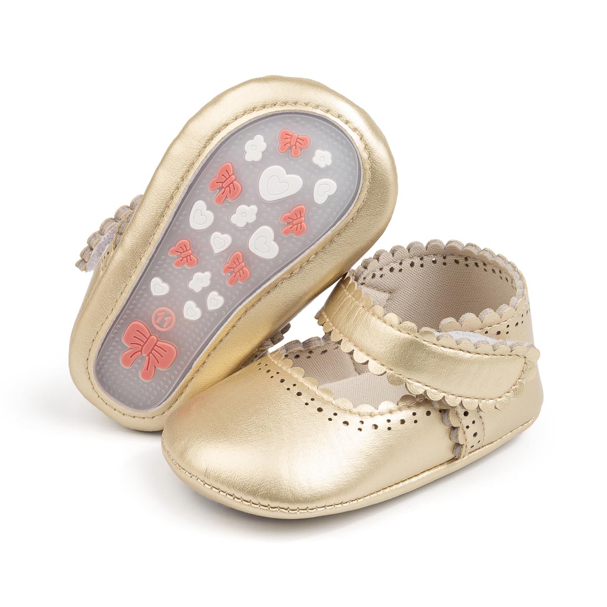 Sawimlgy Baby Girls Mary Jane Sequins Crown Flats