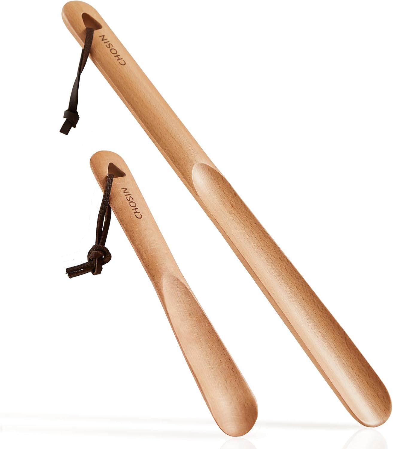 Calzador de Zapatos de Madera CHOSIN 2 Piezas, 14.4 y 9.4 pulgadas
