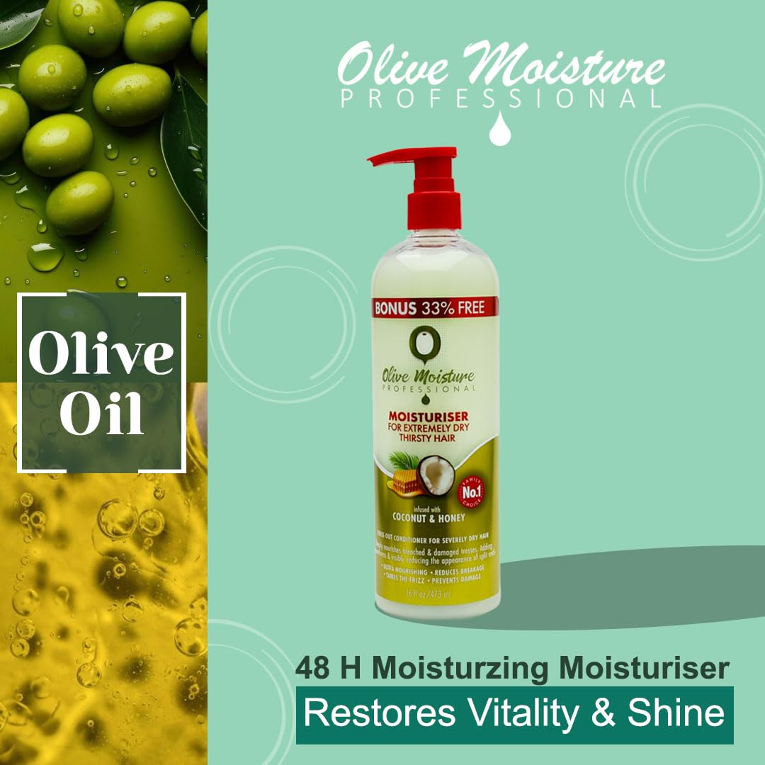 Olive Moisture Professional Moisturiser for Extremely Dry Hair 16 Oz, White, 1 ml (Pack of 1) - Image 4