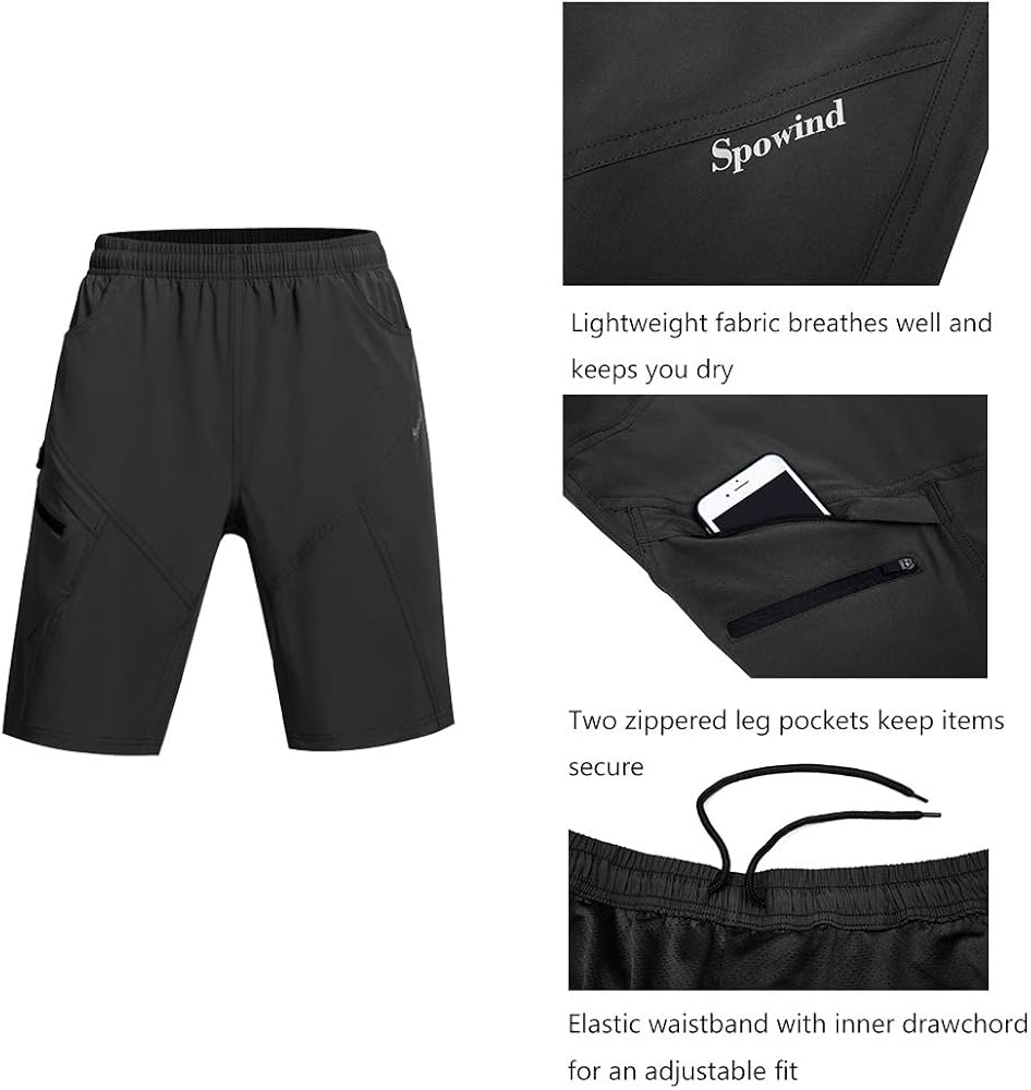 Miniatura 4 de Pantalones cortos de bicicleta de montaña para hombre, acolchados en 3D, ligeros, holgados, para ciclismo, MTB Bike