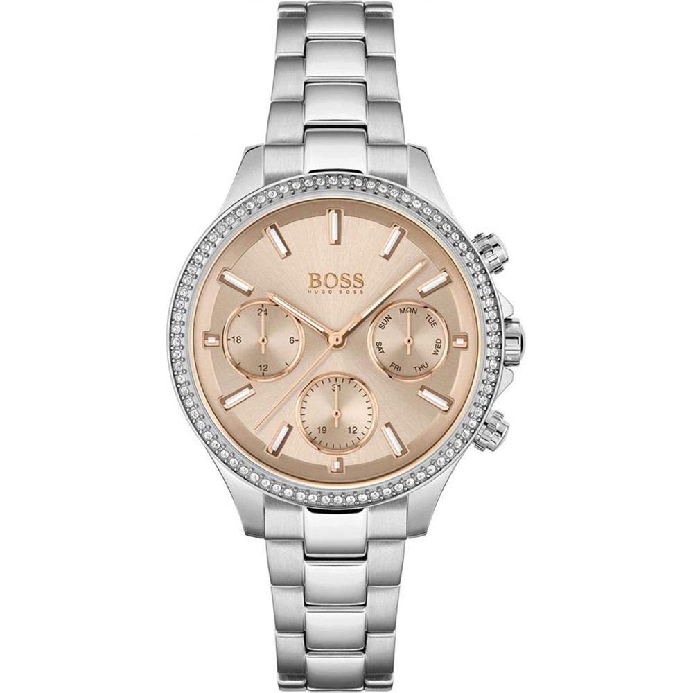 Hugo Boss Stainless Steel Hera Day-Date Analog Pink Dial Womens Watch -1502565, Band_Brown (B08H2CDL6Q) Amazon Price History, Amazon Price Tracker