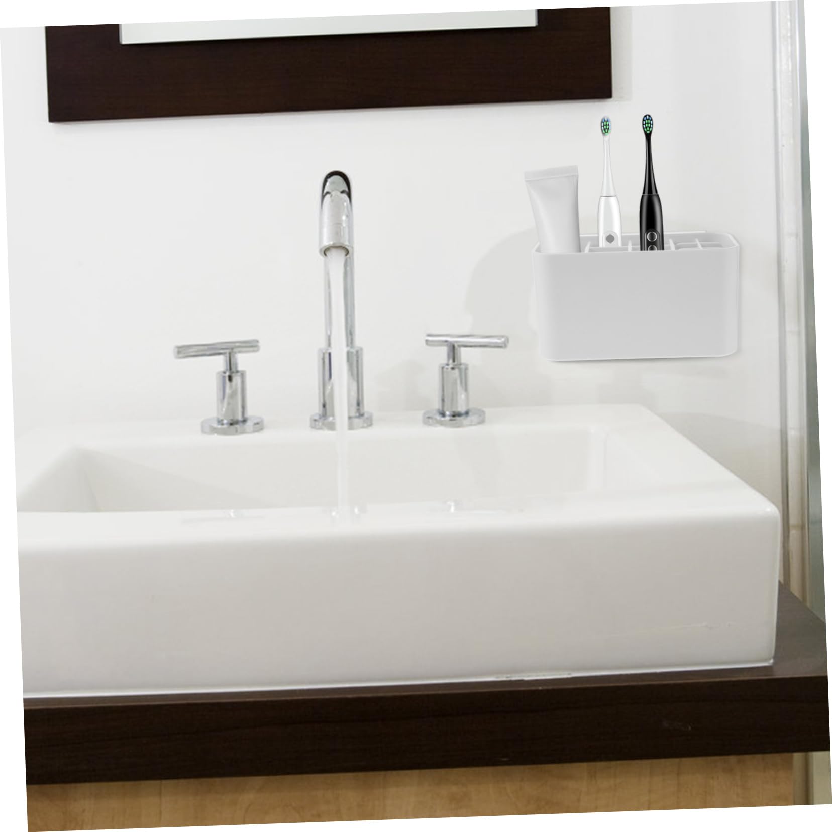 Hemobllo Porta Spazzolino Elettrico Porta Dentifricio Organizer da Parete per Bagno Portaspazzolini da Parete per Bagni Portaspazzolino