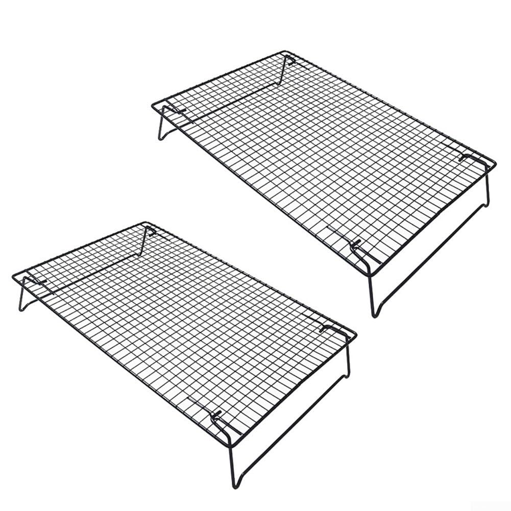 Cooling Rack Featuring Fold-Down Legs For Roasting, Baking, Drying, And Grilling Tasks Without Permanent Storage Need(2Pcs)