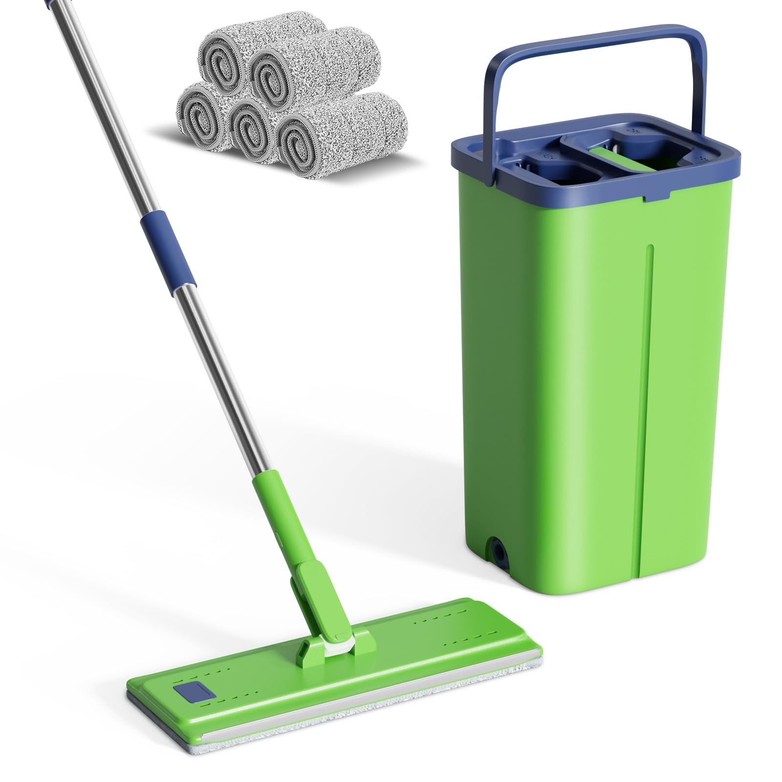 Serpillière Seau Essoreur, Serpillère Microfibre Plat Avec Manche En