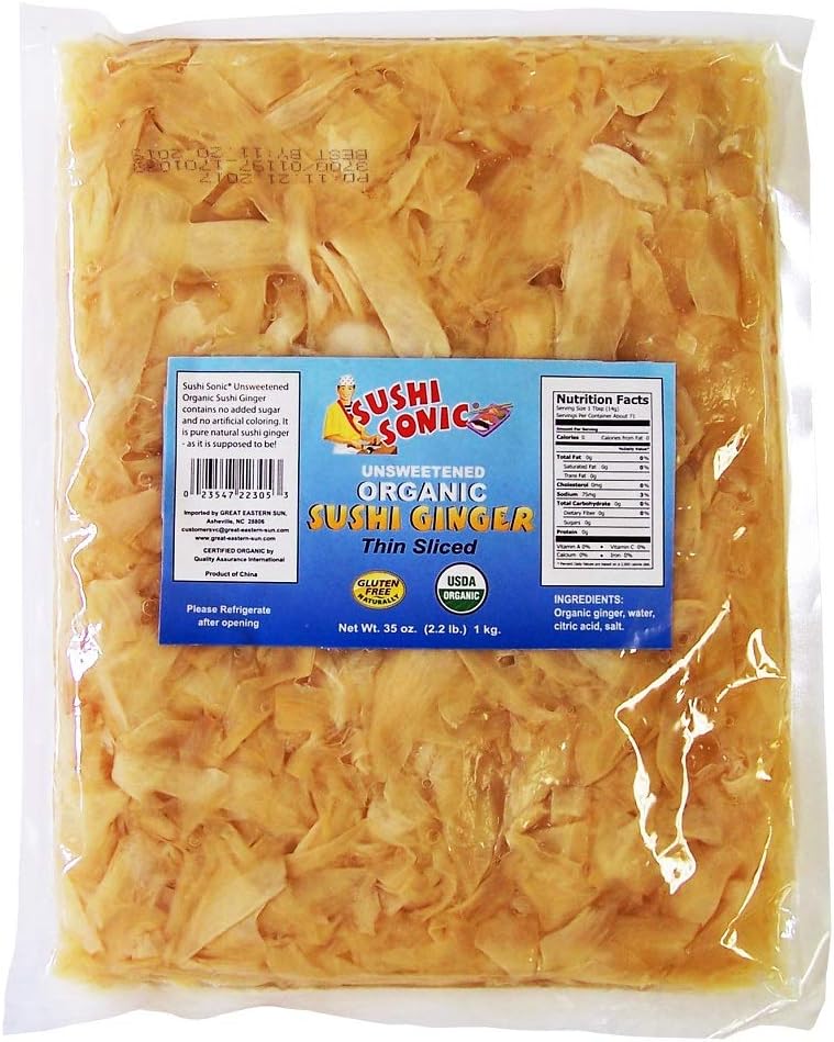 Sushi Sonic Unsweetened Organic Sushi Ginger, 35 Ounce