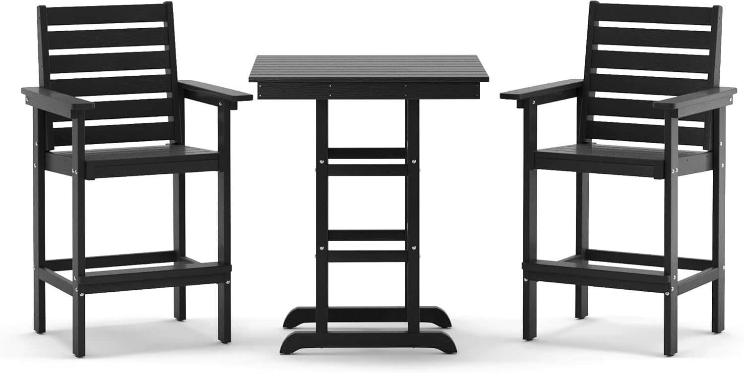 Homenjoy Outdoor Bar Set for 2 Persons, HDPE Weather