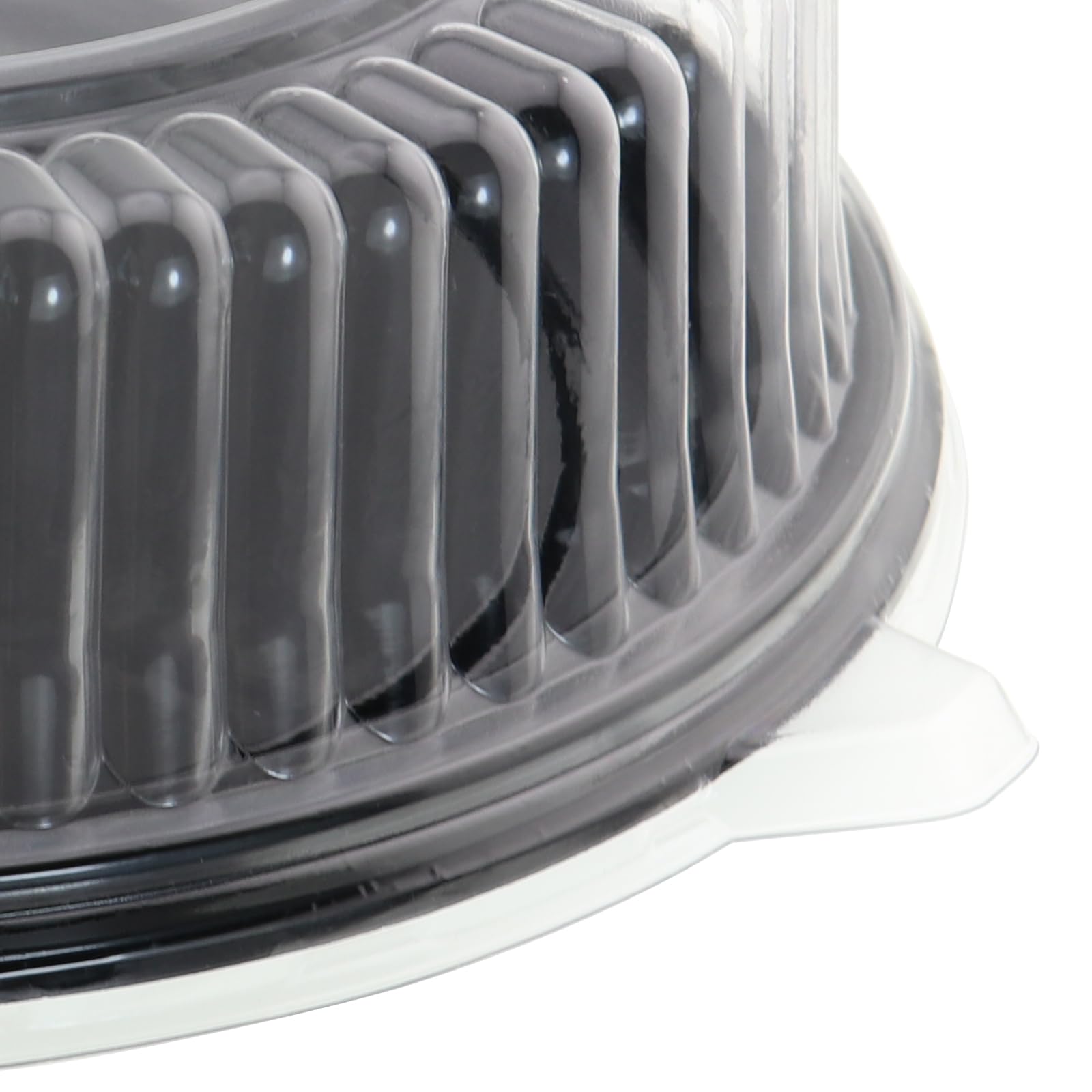 5 recipientes para pasteles de 12 pulgadas con tapa, contenedor de plástico transparente desechable para tartas y base negra, caja de almacenamiento para llevar y exhibir (5) 4