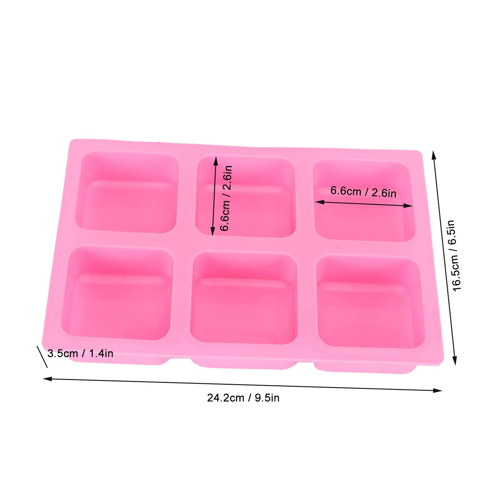 Stampi per Sapone Stampo Quadrato a 6 Griglie Stampo per Torta in Silicone Aroma per Fare a Mano Stampo per Sapone Strumento Fai-da-Te per Cuocere Il Sapone