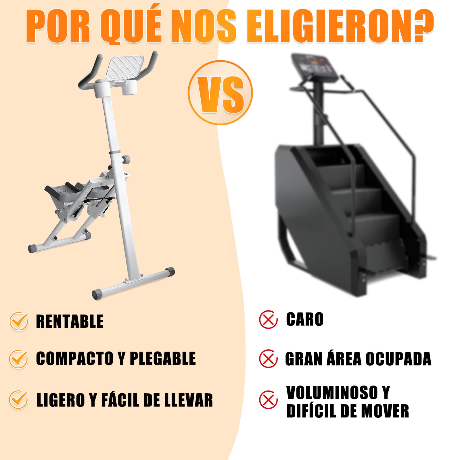 Escalador de Fitness Plegable Escalador Aeróbico Equipo de Fitness para el Hogar con Soporte y Vaso Equipo de Fitness para Todo el Cuerpo con 242LBS de Carga en el Manillar y Pedales