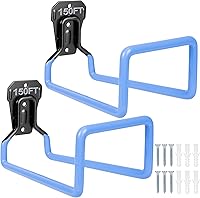 Vista 9 de 2 piezas de soporte de manguera resistente para almacenamiento de manguera de jardín, soportes de manguera de agua negra para montaje en pared