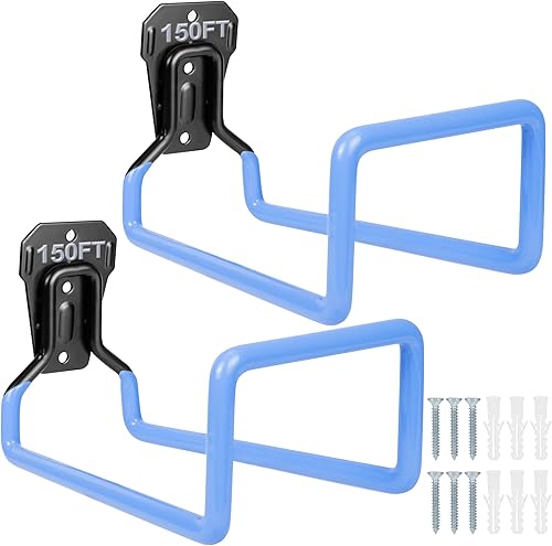 Miniatura 23 de Soporte de metal para manguera de jardín, resistente para colgar mangueras, soporte de manguera de agua montado en la pared para patio exterior, 1PC