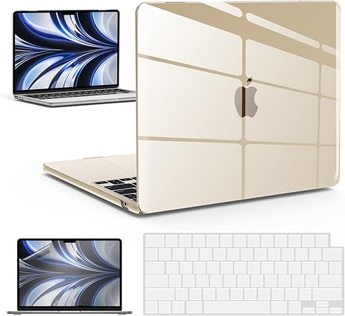 IBENZER Compatible con funda para MacBook Air M2 2023 2022 de 13 pulgadas, modelo A2681, carcasa rígida y cubierta de teclado y película de pantalla