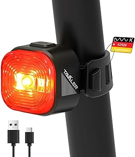 Tavaler Bicycle Rear Light LED | StVZO Approved Rear Light Bicycle | USB-C Rechargeable Battery Rear Light | IPX6 Waterproof Bicycle Light Rear | 13 Hours Light Time for Road Bike, MTB, E-Bike