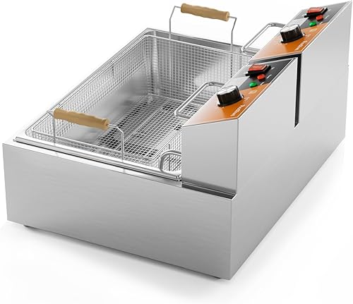 Miniatura 4 de Freidora eléctrica de 3400 W caliente 22.6QT24L Freidora comercial con 3 cestas freidora de aceite para encimera para uso en restaurantes y cocina