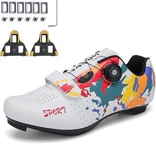 PENXZT Cycling Shoes for Mens Womens Road Bike Indooor Cycling Shoes Compatible with SPD & Look Delta Peloton Breathable Comfortable Riding Shoes