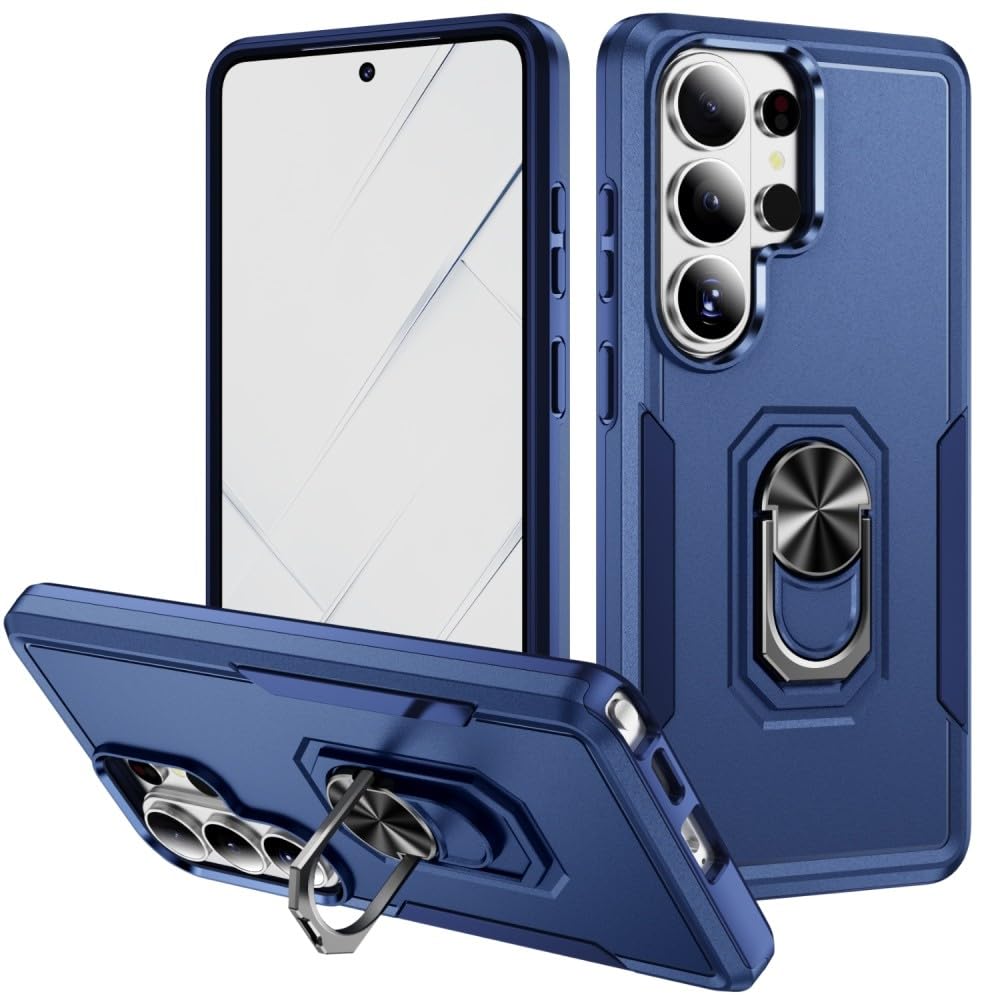 Generic Funda compatible con Samsung Galaxy A71 4G (color: azul oscuro) funda con soporte de anillo a prueba de golpes