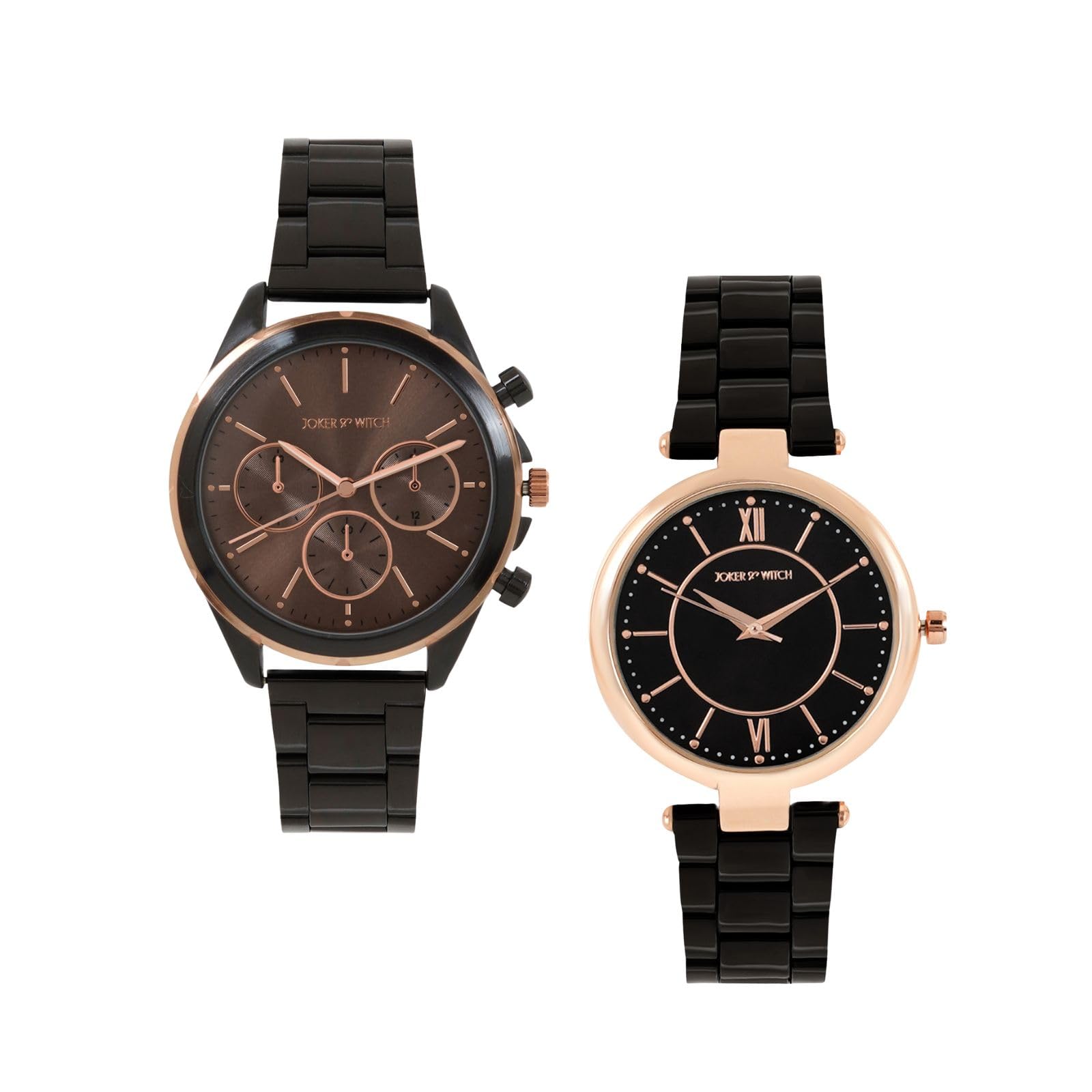 Joker & Witch Stainless Steel Joker And Witch Kanye & Julia Couple Analogue Watches, Black Dial, Black Band (B0CC9NPKG6) Amazon Price History, Amazon Price Tracker