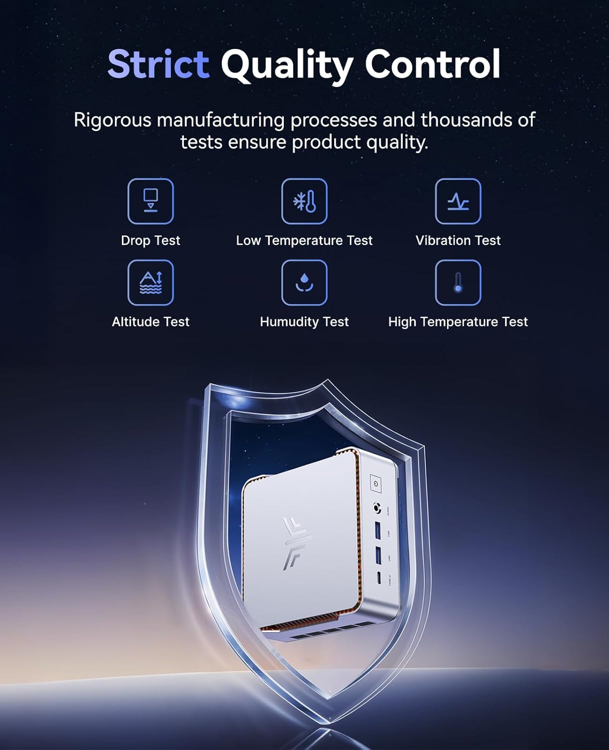 KAMRUI Hyper H2 in-tel Core i5-14450HX Mini Gaming PC (Beats 6800H/8745HS, Up to 4.8GHz, 10C/16T), 16GB RAM 512GB SSD Mini Desktop Computers, Triple 4K Display, HDMI, DP, WiFi6, BT5.2, Office Home - Image 7