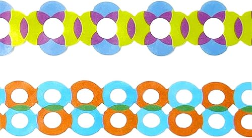 Miniatura 4 de allydrew Cinta adhesiva Washi hueca con diseño geométrico brillante 131ft de longitud total juego de 2 círculo y burbujas