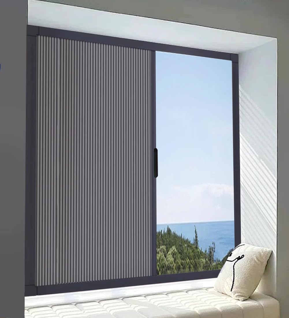HEFJIAYCIQ No Drill Cellular Shades with Aluminum Track, Blackout Shades Honeycomb Blinds for Indoor Windows, Perfect Thermal Insulated & Noise Reduction,Gray,500x1200mm