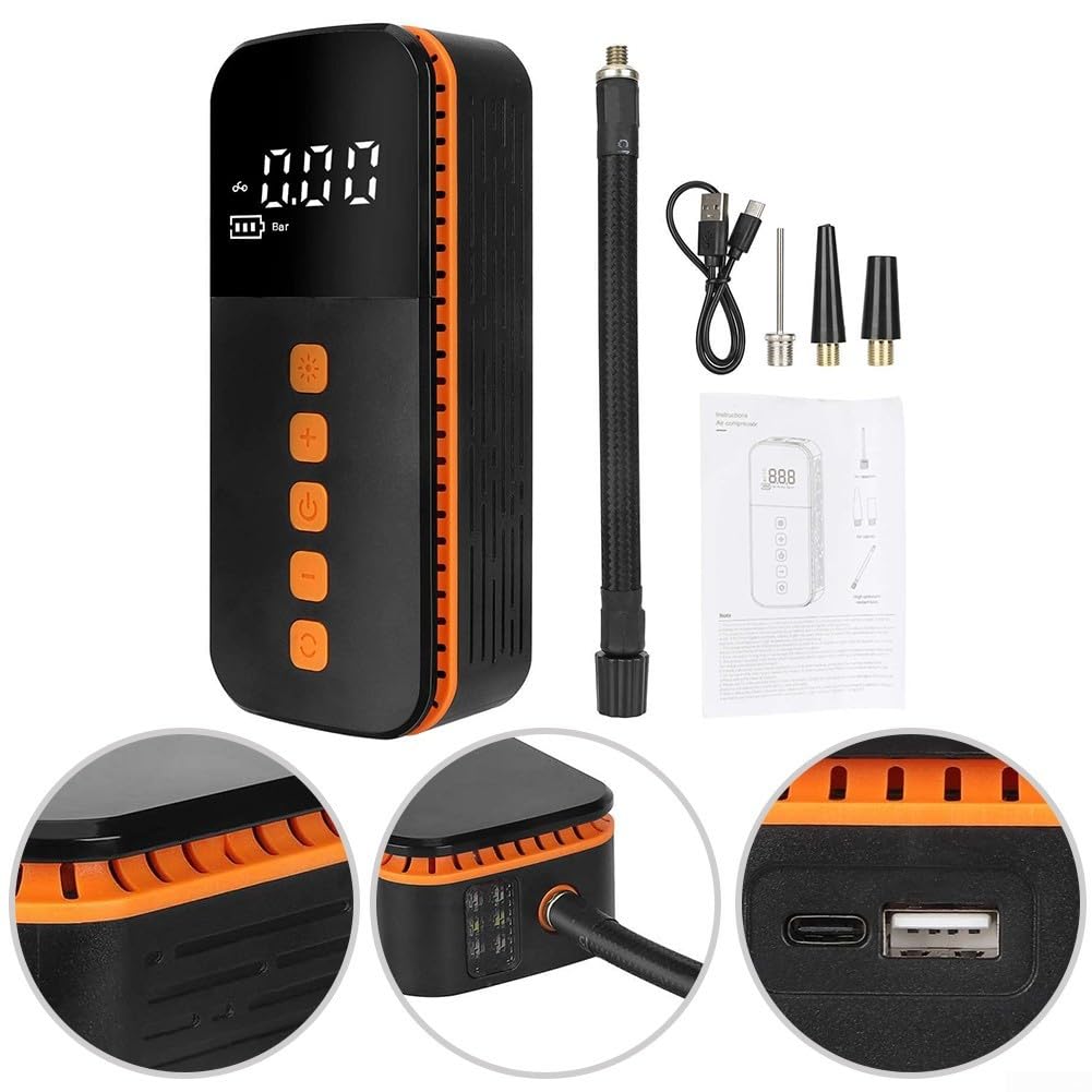Gonfiatore Elettrico Ricaricabile USB-C Schermo LED