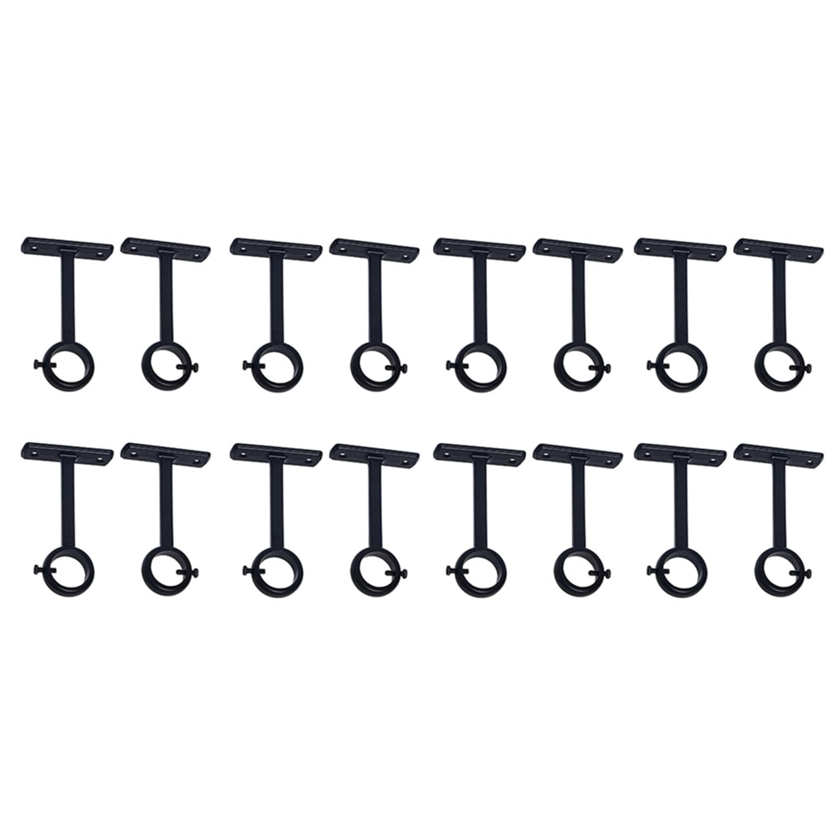 Hndhbfgrt Black Ceiling Mounted Curtain Rod Brackets, Heavy Duty Ceiling Bracket For 1 Inch Curtain Rod Holder(Set Of 16, )