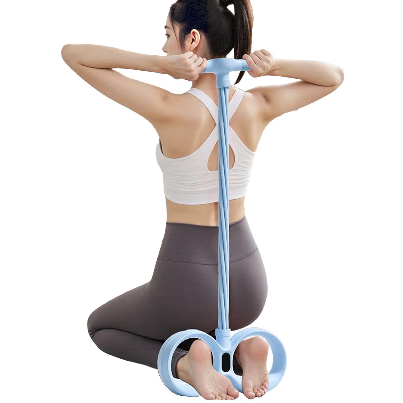 Taśma Oporna z Tubą i Pedałami Elastyczny Sprzęt do Treningu z Rękojeścią | Wielofunkcyjne Urządzenie do Treningu Oporowego Dla Kobiet Do Yoga, Pilates, Fitness, Siłowni Domowej, Biura, Rozciągani