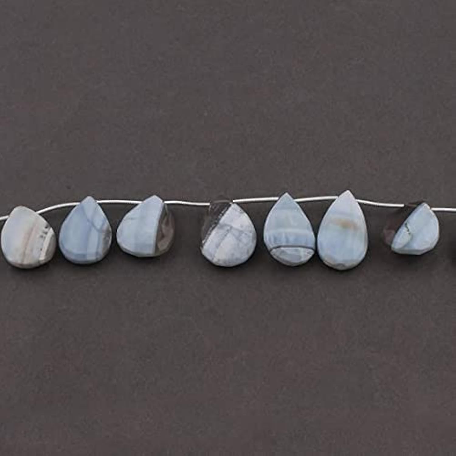 LKBEADS 1 Strand Bolder Opal Faceted Pear Drop Briolettes - Bolder Opal Faceted Pear Drop Beads 19mmx13mm-25mmx14mm 8.5 Inches