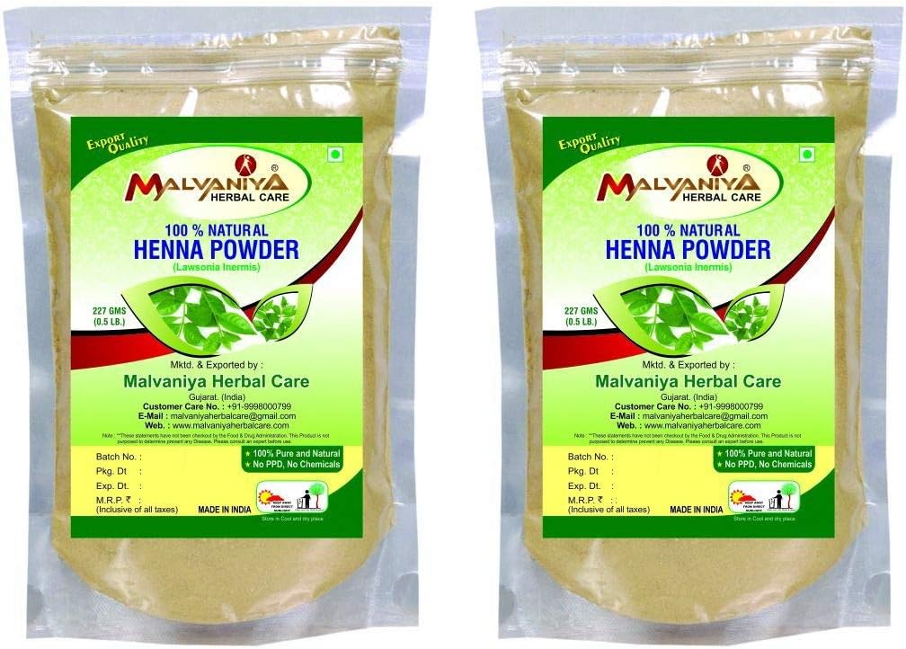 MALVANIYA HERBAL CARE Henna Powder of Hair (2x227g) - Combo Pack of 2