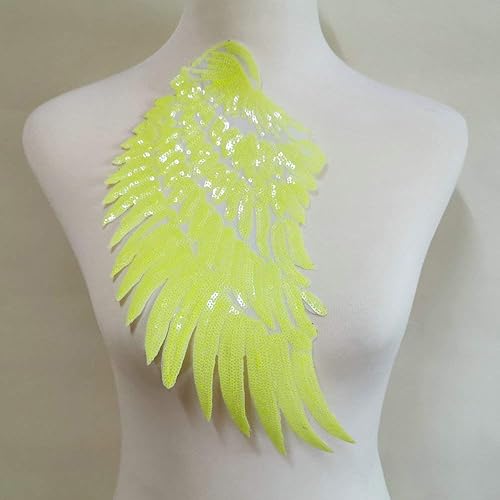 Miniatura 6 de 1 par de parches de lentejuelas de alas de ángel doradas y plateadas para ropa, parche bordado para planchar, apliques de accesorios de Navidad