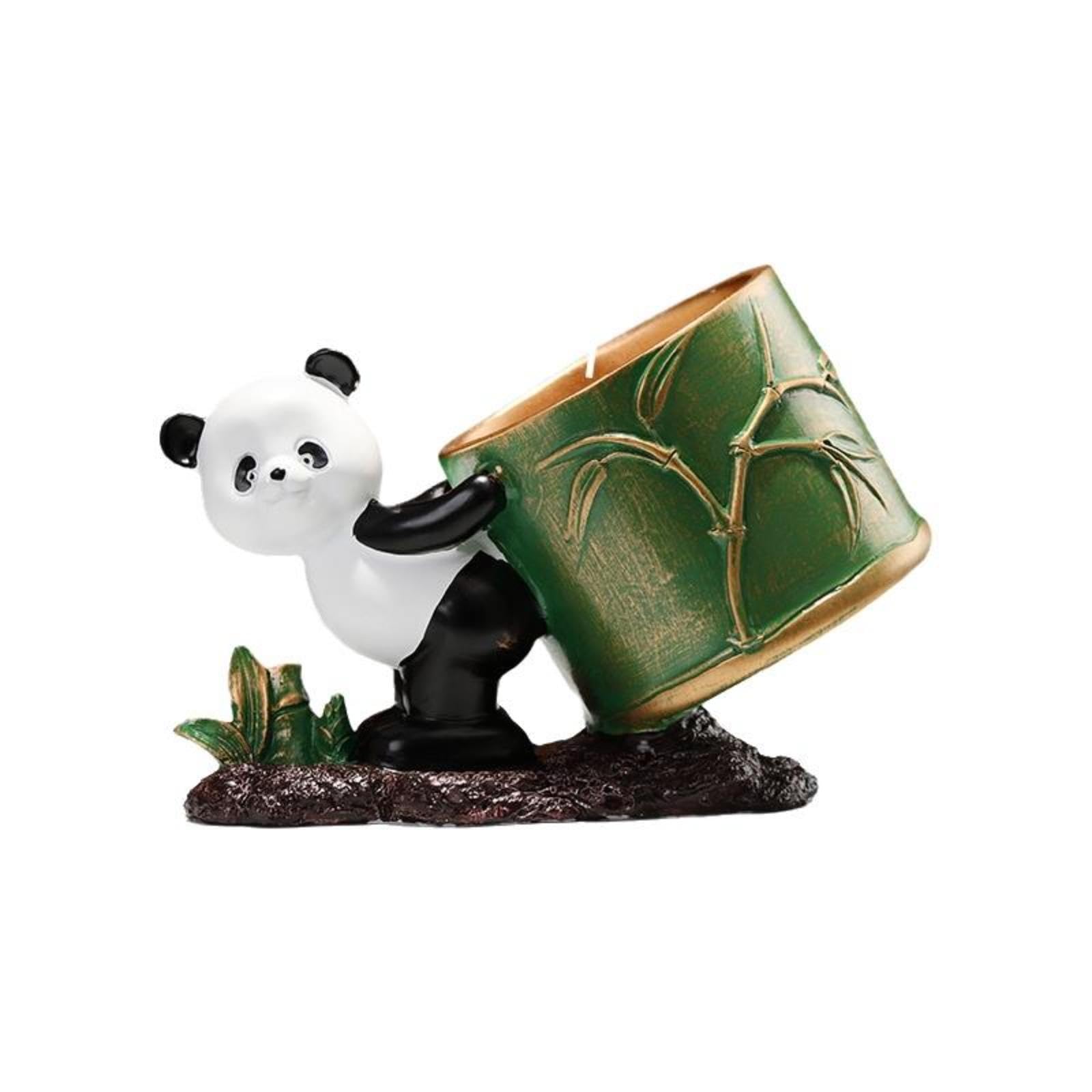 TRENDIVIBE Resin Key Storage Box, Entryway Organizer, Desktop Decoration, Living Room Panda Bamboo-image-28