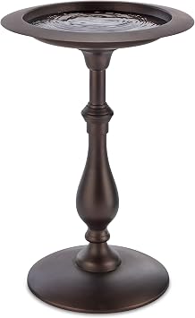 Bronze Pedestal Bird Bath, Free Standing Ground Birdbath, for Outside Backyard, Outdoor Patio, Garden, Birdbath by Good Directions, Feeder Gift for Bird Watchers, Large Aluminum