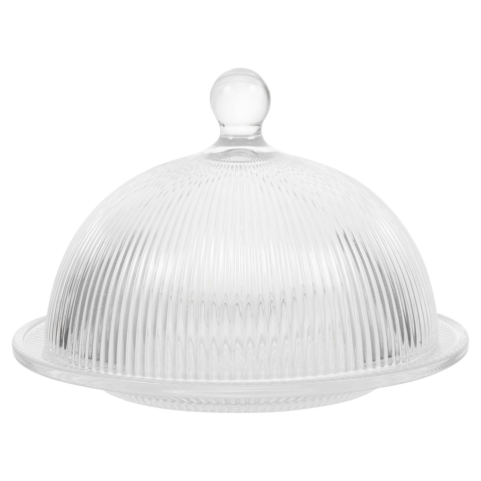 Plato de Postre Transparente de Vidrio para Tartas Cúpula | 1 Juego, Diseño Creativo y Acabado Fino, Uso Práctico para Cubrir Distintos Alimentos, Pieza Estable