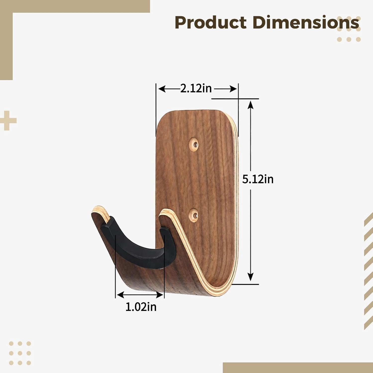 Violin Wall Mount Wooden Hanger: Holds Erhu & String Instruments, Self-Adhesive
