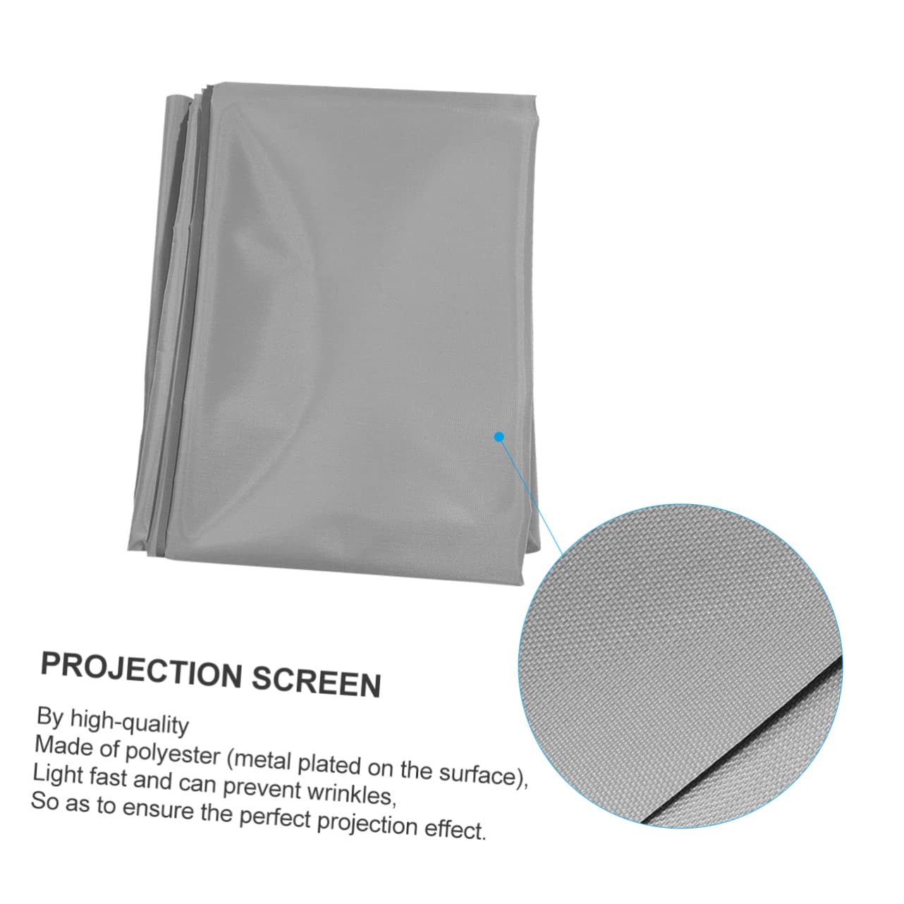 Telo per Videoproiettore Portatile con Cinghia da Muro, Schermo Hd Antirughe in Poliestere con Finitura Lucida per Home Theater, Ufficio e Aula