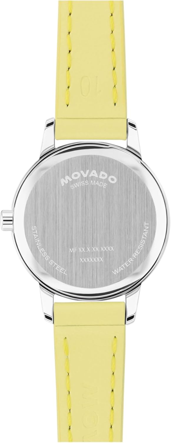 Movado Baby Face Women’s Quartz Watch - 22.5mm Round Petite, Stainless Steel Case, Leather Strap - Stylish, Versatile Timepiece - Gift for Her