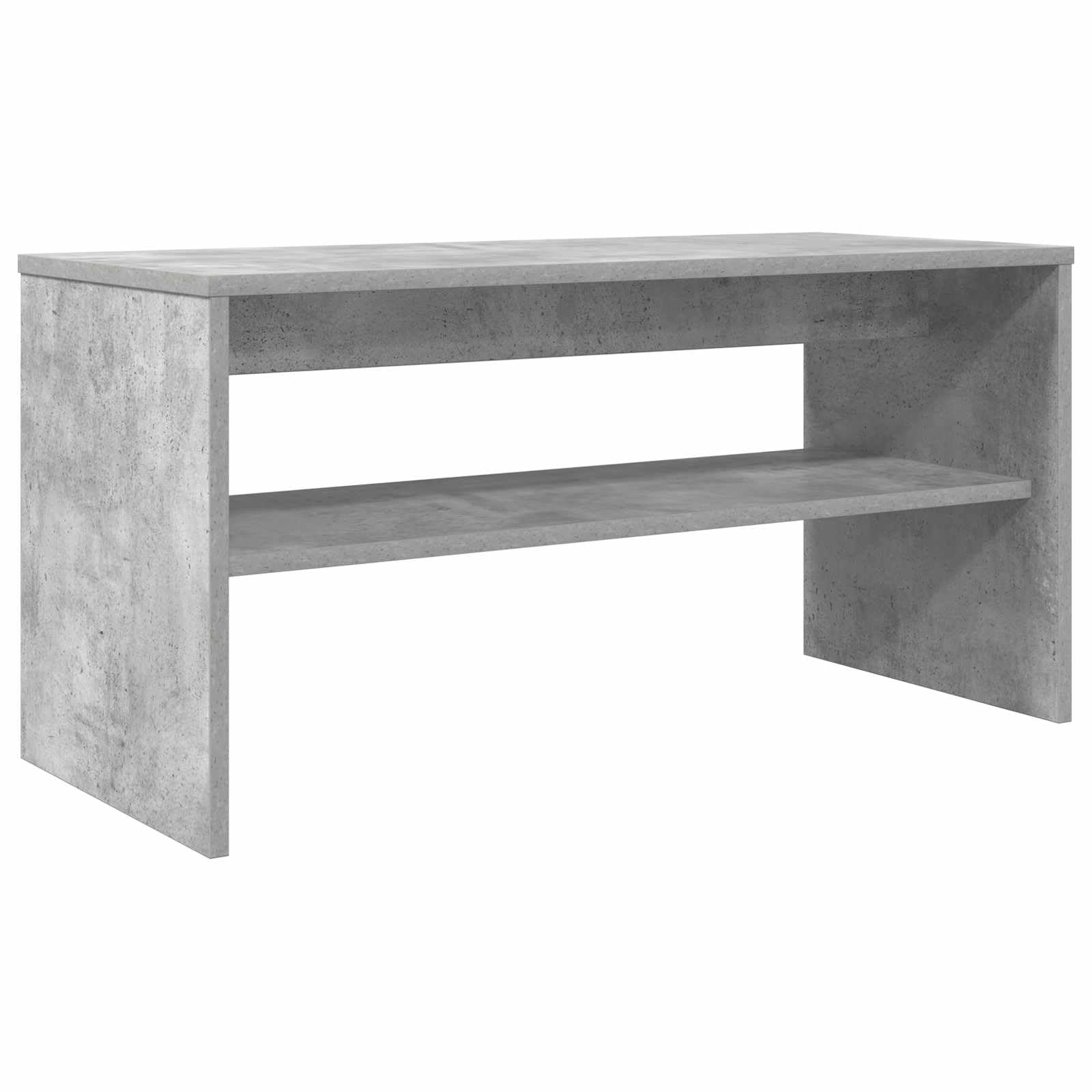 Mobile TV grigio cemento in legno 80 x 35 x 40 cm con ripiano, mobile basso e spazio portaoggetti, moderno mobile da soggiorno per dispositivi multimediali e angolo gaming